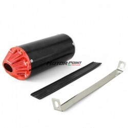 Exhaust muffler CNC - Black / Red - ø32mm