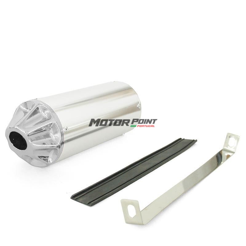 Exhaust muffler CNC - Silver - ø28mm