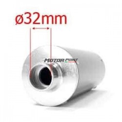 Exhaust muffler CNC - Silver - ø32mm
