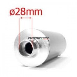 Exhaust muffler CNC - Silver / Black - ø28mm