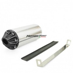 Exhaust muffler CNC - Silver / Black - ø32mm
