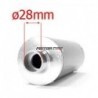 Exhaust muffler CNC - Silver / Red - ø28mm