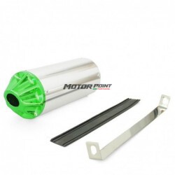 Exhaust muffler CNC - Silver / Green - ø32mm