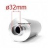 Exhaust muffler CNC - Silver / Green - ø32mm